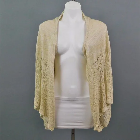 Metro 7 Women Cardigan Beige Gold M/L - Picture 1 of 6